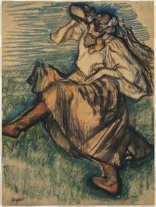 Danseres in Oekraïense klederdracht door Edgar Degas