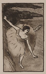 Dancer op het Podium, Buigend door Edgar Degas