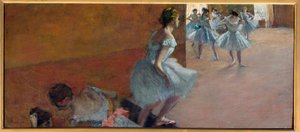 Dansers die de trap opgaan Schilderij door Edgar Degas (1834-1917)