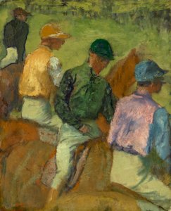 Vier Jockeys door Edgar Degas