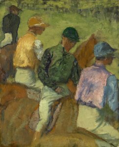 Vier jockeys, 1889 door Edgar Degas