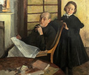 Henri Degas en zijn nicht Lucie Degas (De oom en nicht van de kunstenaar) door Edgar Degas