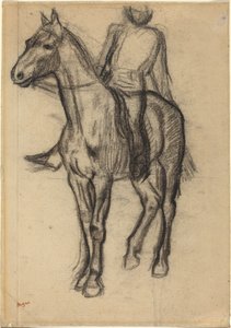 Paard en ruiter, ca. 1878 door Edgar Degas