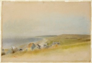Huizen op de klifrand bij Villers-sur-Mer, 1869 door Edgar Degas