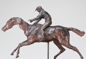 Jockey met pet, mogelijk jaren 1890