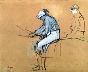 Jockeys door Edgar Degas