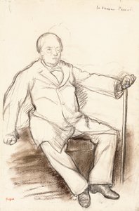 Jules Perrot, studie voor De Danser Perrot, zittend, c.1880 door Edgar Degas