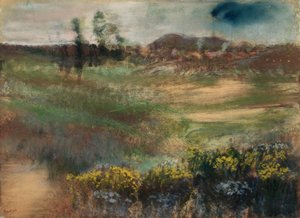 Landschap met schoorstenen door Edgar Degas