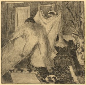 Uit het Bad (La sortie du bain) door Edgar Degas