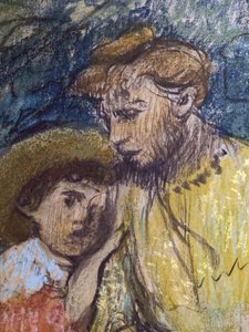 Madame Alexis Rouart en haar kinderen (detail) (ca. 1905). Edgar Degas (1834-1917). Pastel en houtskool op calqueerpapier, voluit geplakt op karton. Musee des Beaux-Arts de la Ville de Paris, Petite Palais. door Edgar Degas