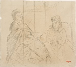 Madame Lisle en Madame Loubens door Edgar Degas