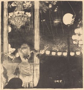 Mademoiselle Bécat in het Café des Ambassadeurs Aux Ambassadeurs: Mlle Bécat, ca. 1877 door Edgar Degas