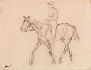 Man te paard door Edgar Degas
