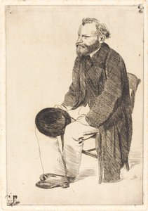 Manet Zittend, naar links gedraaid door Edgar Degas