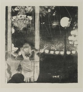 Mlle Becat in het Cafe des Ambassadeurs door Edgar Degas