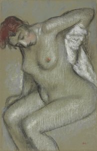 Naakte vrouw die zichzelf droogt; Femme nue s