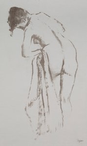 Naakte vrouw met handdoek, staand, 1891-92