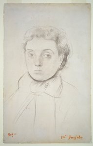 Portret van Joséphine Gaujelin, voor 1867 (krijt op papier) door Edgar Degas