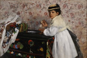 Portret van juffrouw Hortense Valpinçon door Edgar Degas