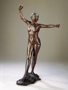 Voorbereiding voor de dans, de rechtervoet naar voren door Edgar Degas