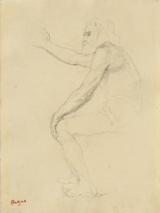 Zittende Oude Man door Edgar Degas