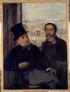Zelfportret met de schilder Evariste de Valernes (1816-1896) door Edgar Degas