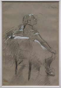 Zittende danser (Nelly Frankly). Rond 1880 door Edgar Degas