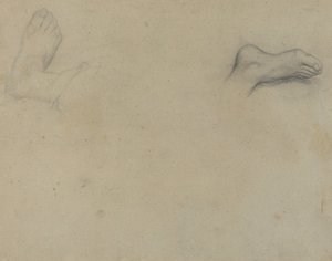 Studies van voeten [verso] door Edgar Degas