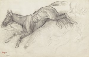 Studie voor "Scène van de Steeplechase: De Gevallen Jockey" door Edgar Degas