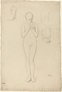 Studie van een Vrouwelijk Naakt, 1856-1858 door Edgar Degas