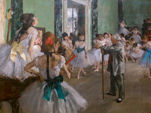 De dansles (detail). Begonnen in 1873, eindigt in 1875-1876. Olieverf op doek.