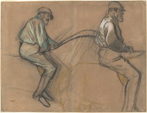 Twee studies van een jockey, c.1884 door Edgar Degas
