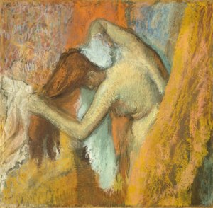 Vrouw bij haar toilet door Edgar Degas