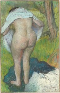 Jonge vrouw die zich aankleedt, 1885