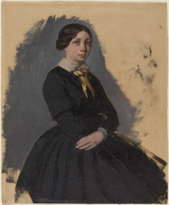 Jonge Vrouw in Zwart door Edgar Degas