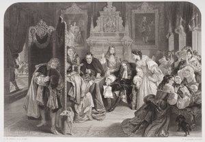 James II (1633-1701) ontvangt nieuws over de landing van de Prins van Oranje, gegraveerd door F.A. Heath door Edgar Melville Ward