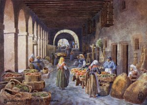 Noord-Spanje: Salamanca, arcades op de Plaza de la Verdura