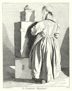 De Toverlantaarn (gravure) door Edmé (after) Bouchardon
