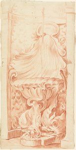 Ontwerp voor fontein in niche door Edmé Bouchardon