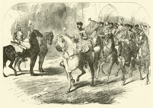Band van de Horse Guards (gravure) door Edmond (after) Morin