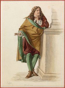 Portret van Moliere, c.1870 (aquarel) door Edmond Aime Florentin Geffroy