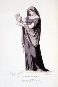Het personage Cornelie in het toneelstuk La mort de Pompee - Volledig Theater: (Verzameling toneelstukken van Corneille) tekening door Geffroy, gravure door Colin - uitgegeven door Laplace, Sanchez et Cie, Parijs 1884