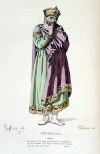 Het personage Phocas in de tragedie Heraclius - Volledig Theater: (Collectie van toneelstukken door Corneille) tekening door Geffroy, gravure door Delanoix - ed. Laplace, Sanchez et Cie, Parijs 1884 door Edmond Aime Florentin Geffroy