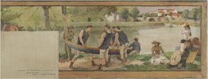 Schets voor het stadhuis van Saint-Maurice: Landschap. De oevers van de Marne (voor de dorpszaal) door Edmond Debon