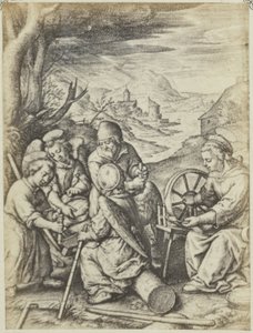 Fotoreproductie van de gravure Les tronçons door Edmond Fierlants
