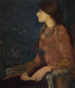 Peinzende dame, zittend