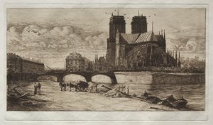 De apsis van de Notre Dame de Paris door Edmond Gosselin