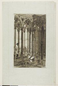 De galerij van Notre-Dame, Parijs door Edmond Gosselin