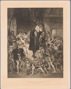 Koning Antoine de Bourbon toont zijn pasgeboren zoon Henry IV door Edmond Joseph Ramus