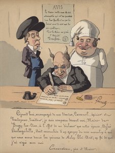 Een burgemeester die een aankondiging schrijft door Edmond Lavrate